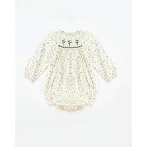 NEW BELAN.J girl's lila verde long sleeve romper in green